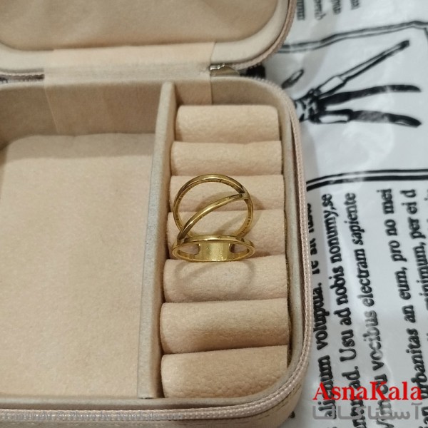 انگشتر زنانه استیل رنگ طلایی کد ANG191512W
