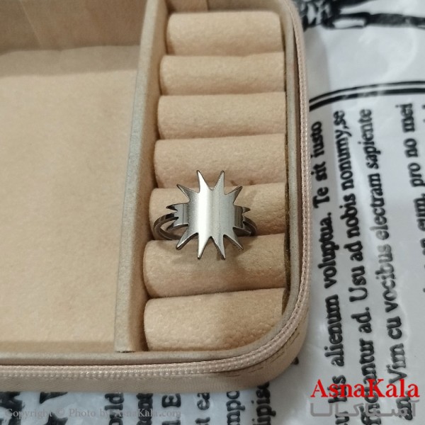انگشتر زنانه استیل رنگ نقره ای کد ANG191514W