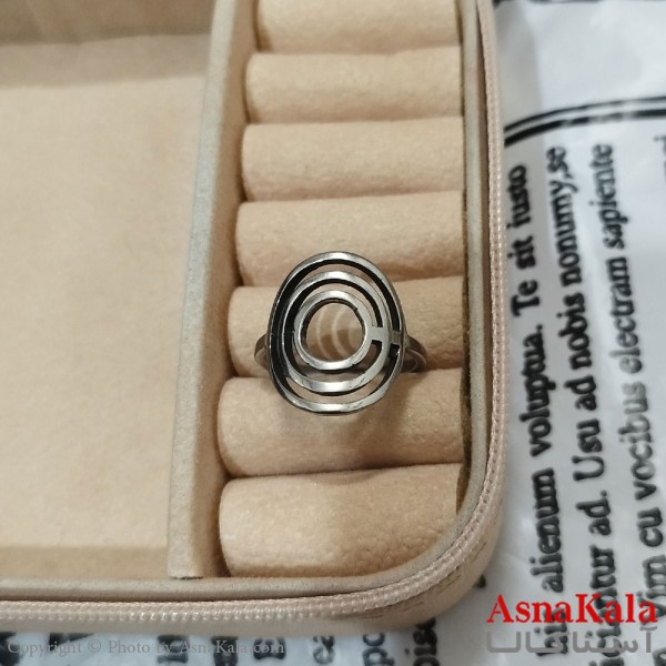 انگشتر زنانه استیل رنگ نقره ای کد ANG191515W