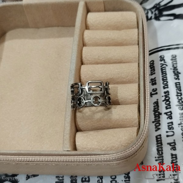 انگشتر زنانه استیل رنگ نقره ای کد ANG191516W