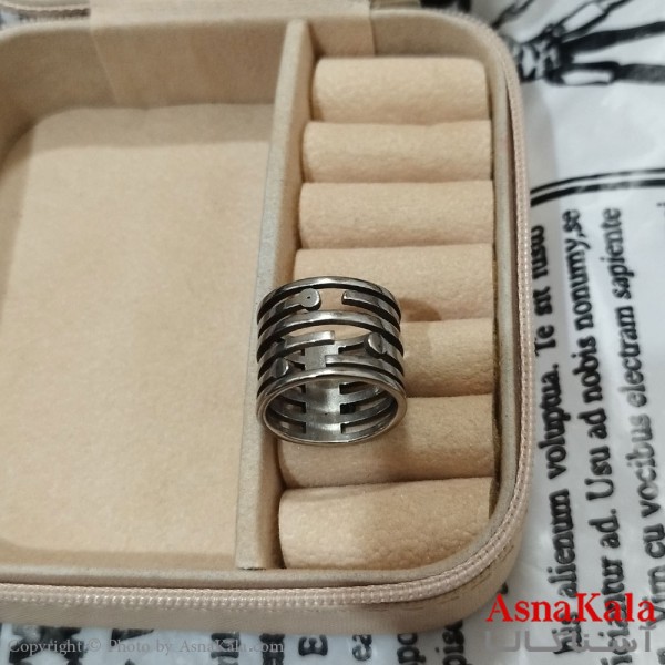 انگشتر زنانه استیل رنگ نقره ای کد ANG191517W