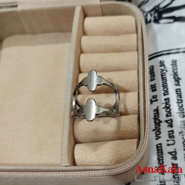 انگشتر زنانه استیل رنگ نقره ای کد ANG191518W