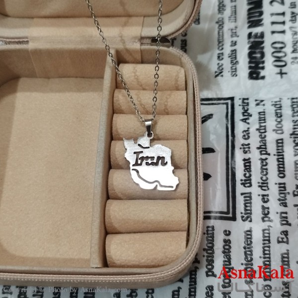 گردنبند دخترانه ایران استیل نقره ای کد GNB162597W