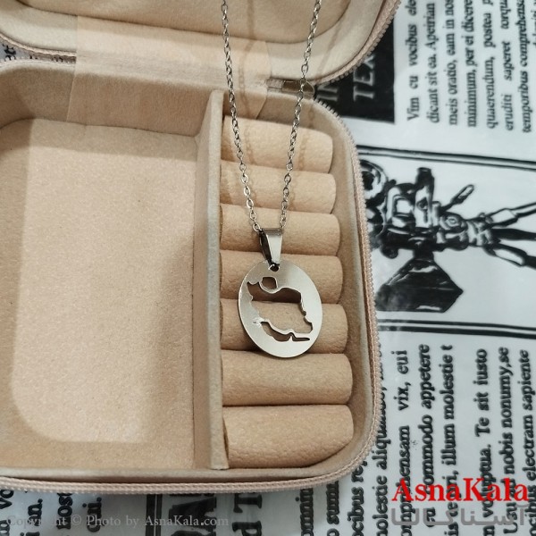 گردنبند دخترانه ایران استیل نقره ای کد GNB162598W