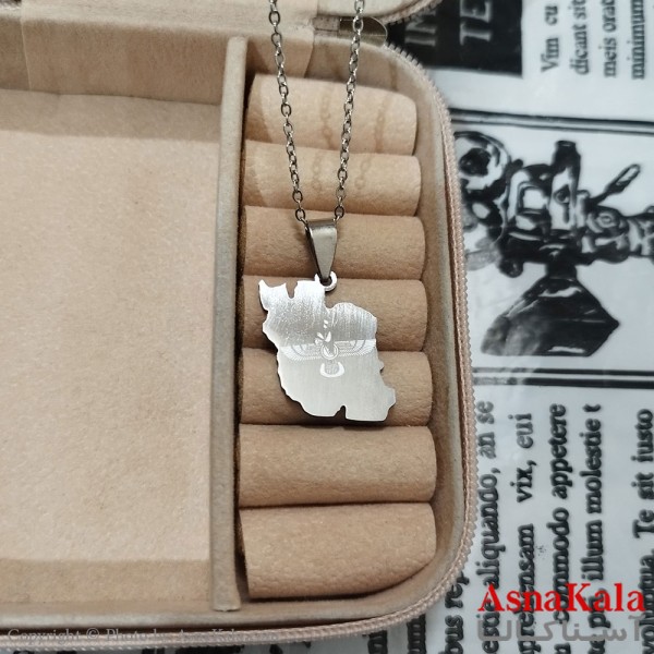 گردنبند دخترانه ایران استیل نقره ای کد GNB162600W