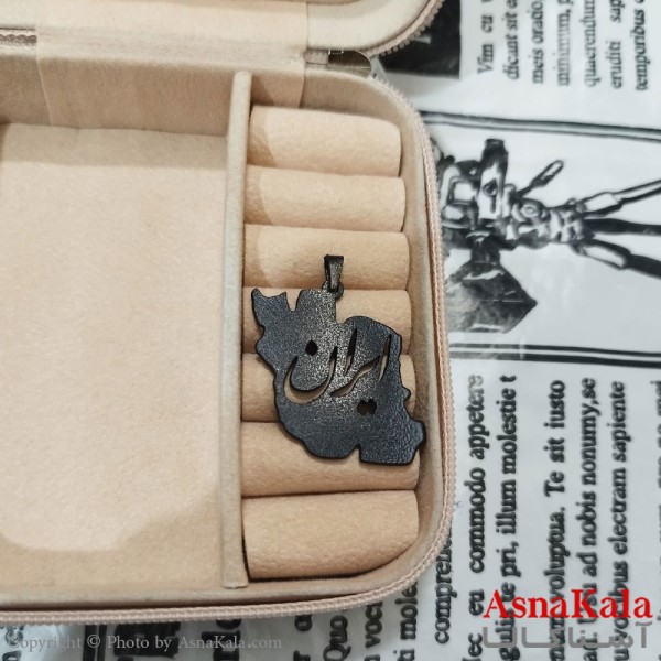 گردنبند ایران استیل مشکی کد GNB162617W