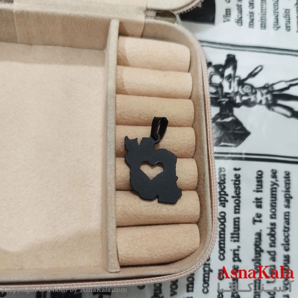 گردنبند ایران استیل مشکی کد GNB162620W