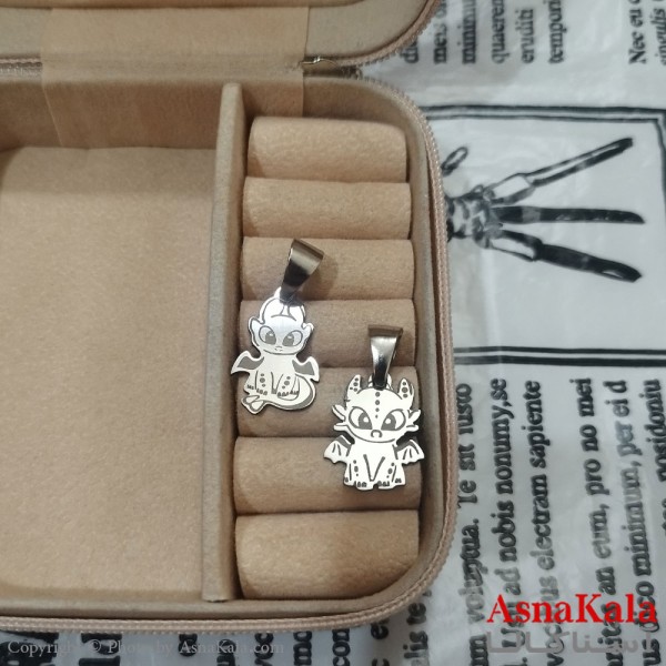 گردنبند ست دونفره استیل نقره ای کد GNB162628W