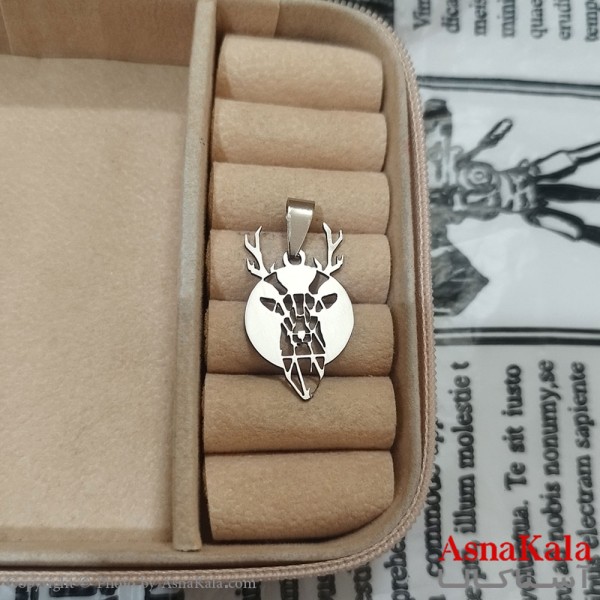 گردنبند مردانه استیل مدل گوزن کد GNB162639W