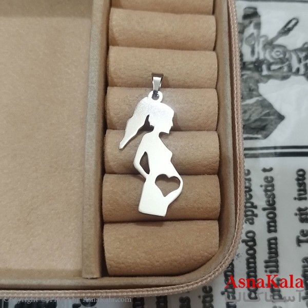 گردنبند مادر استیل نقره ای کد GNB162640W