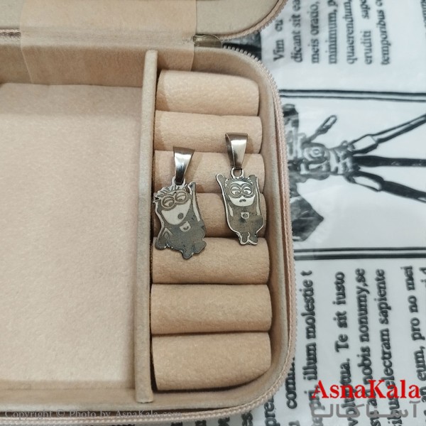 گردنبند ست دونفره استیل نقره ای کد GNB162645W