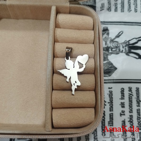 گردنبند فرشته استیل نقره ای کد GNB162646W