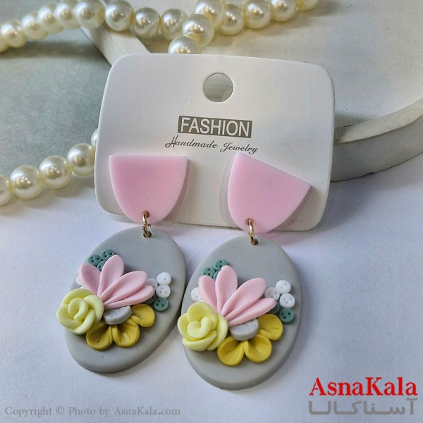 گوشواره استیل  فانتزی دخترانه مدل گل کد GSH15121763W