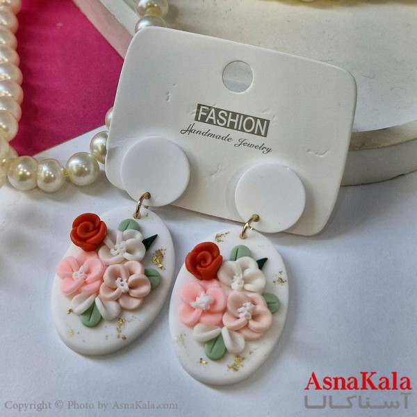 گوشواره استیل  فانتزی دخترانه مدل گل کد GSH15121766W