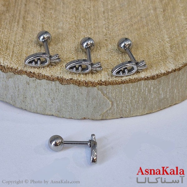 پیرسینگ استیل زنانه گوشواره مدل ماهی کد PR2320W