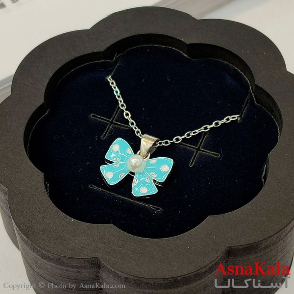 گردنبند زنانه استیل مدل  پاپیون کد GNB162768W -آسناکالا