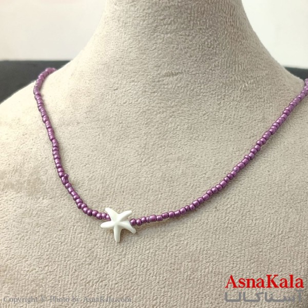 گردنبند زنانه استیل مدل  ستاره کد GNB162777W -آسناکالا