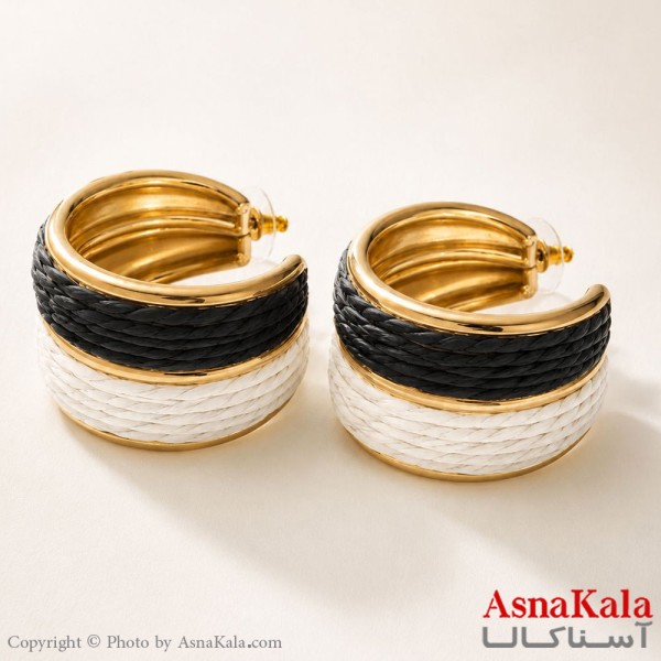 گوشواره استیل  فانتزی حصیری دخترانه مدل گل کد GSH15121784W