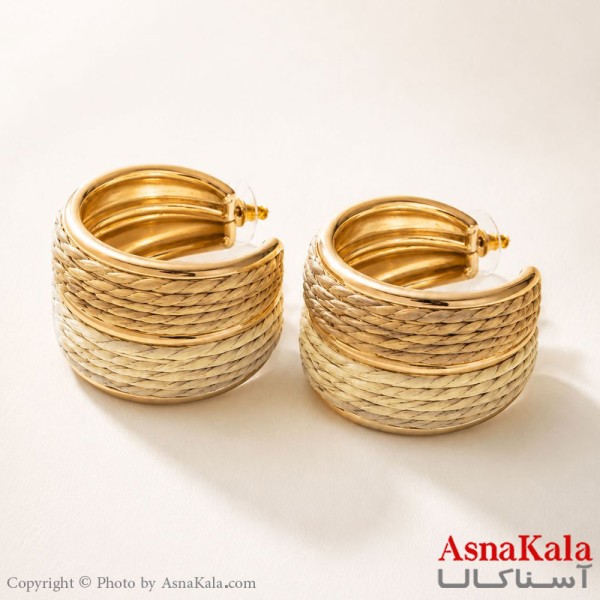 گوشواره استیل  فانتزی حصیری دخترانه مدل گل کد GSH15121792W