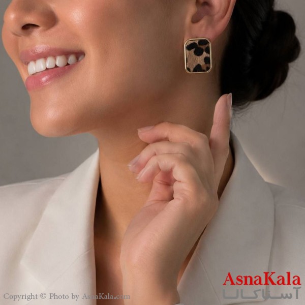 گوشواره استیل  فانتزی پلنگی دخترانه  کد GSH15121796W