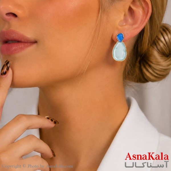 گوشواره میناکاری فشن رنگ طلایی کد GSH15121820W