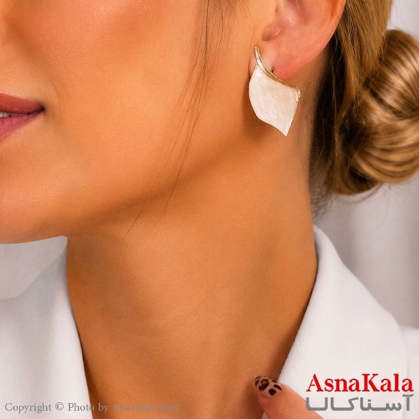 گوشواره میناکاری فشن رنگ طلایی کد GSH15121833W