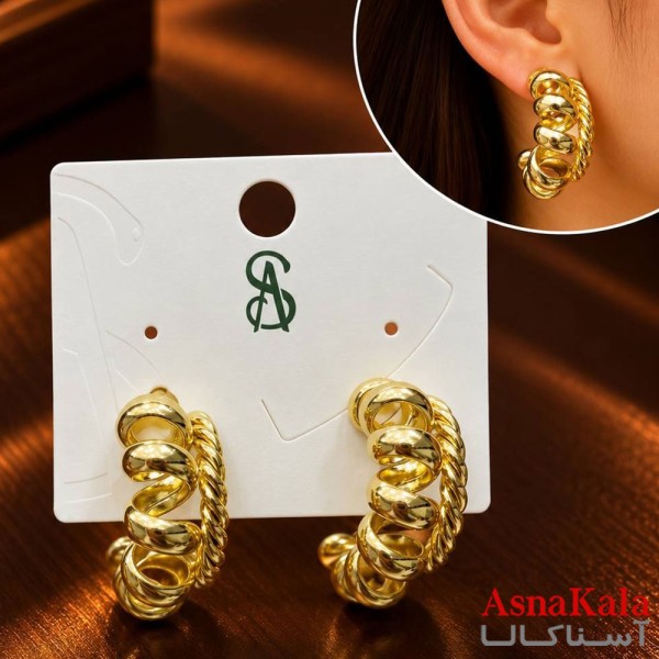گوشواره   فانتزی پیچ میخ نقره برند اس آدخترانه  کد GSH15121896W