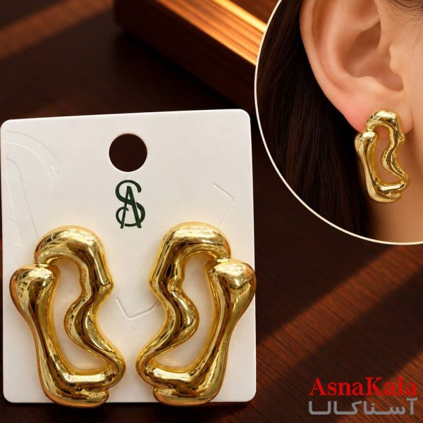 گوشواره فانتزی مدرن میخ نقره برند اس آدخترانه  کد GSH15121912W