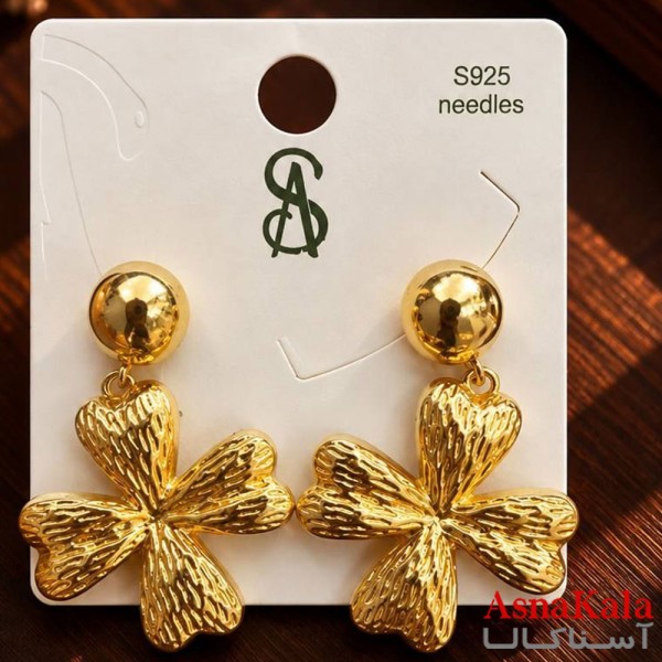 گوشواره فانتزی گل میخ نقره برند اس آدخترانه  کد GSH15121917W