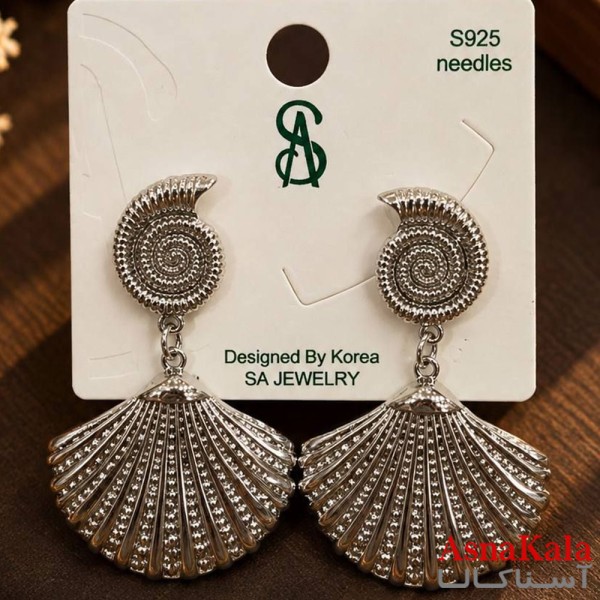 گوشواره فانتزی  مدرن میخ نقره برند اس آدخترانه  کد GSH15121930W