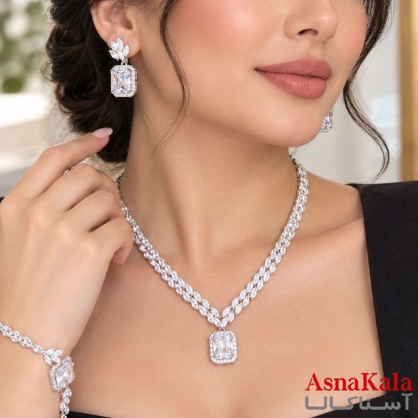 سرویس جواهری  کامل شامل گردنبند و گوشواره  کد NIM141360W