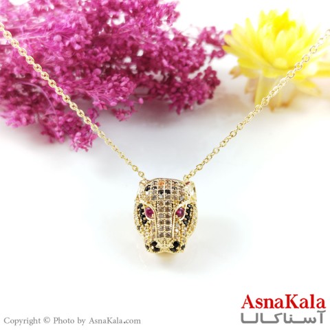 گردنبند زنانه طلایی نگین دار ببر برند زیرکن ZIRKON  کد GNB1607W