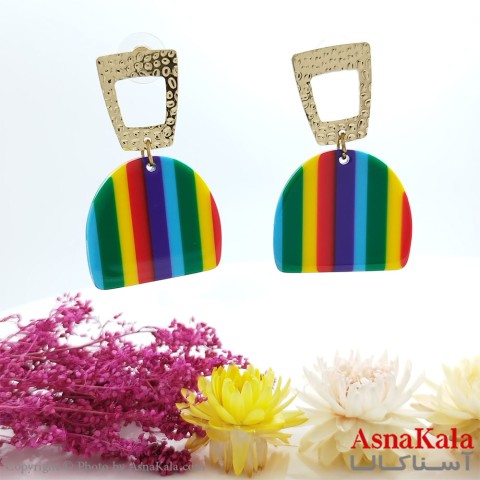 گوشواره فانتزی رنگارنگ دخترانه کد GSH1575W