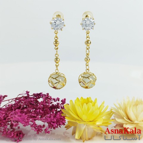گوشواره آویز زنانه مروارید برند فشن کد GSH1578W - آسنا کالا