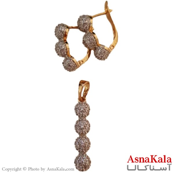 نیم ست زنانه مدل نگینی طلایی  برند ژوپینگ کد NIM1412W - اسنا کالا