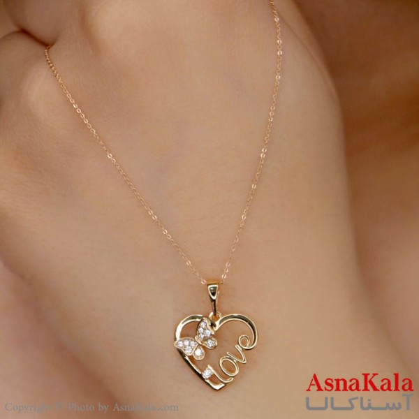 گردنبند زنانه ژوپینگ مدل قلب کد GNB16128W -آسناکالا