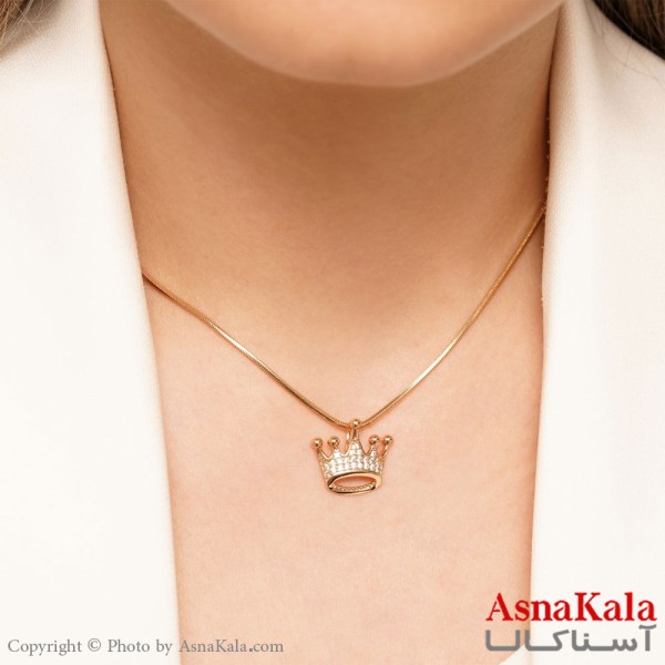 گردنبند زنانه ژوپینگ مدل تاج کد GNB16129W -آسناکالا