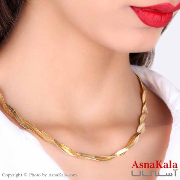گردنبند زنانه استیل دولاین کد GNB16120W -آسناکالا