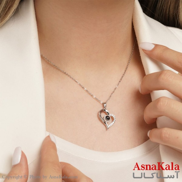 گردنبند تلسکوپی دوستت دارم به صد زبان دنیا کد GNB16138W - آسناکالا