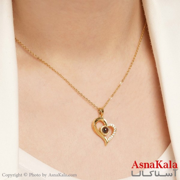 گردنبند تلسکوپی دوستت دارم به صد زبان دنیا کد GNB16139W - آسناکالا