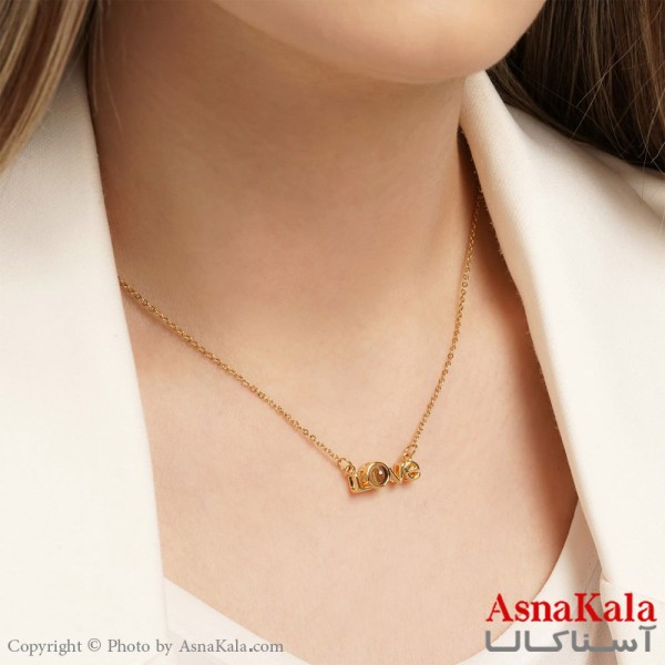 گردنبند تلسکوپی دوستت دارم به صد زبان دنیا کد GNB16141W - آسناکالا