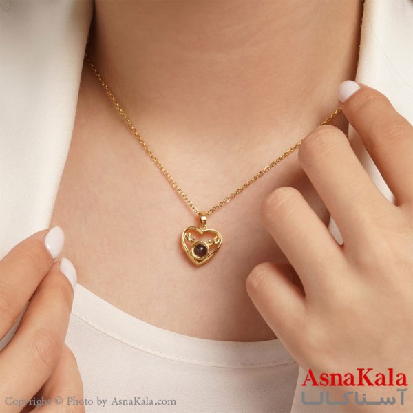 گردنبند تلسکوپی دوستت دارم به صد زبان دنیا کد GNB16144W - آسناکالا