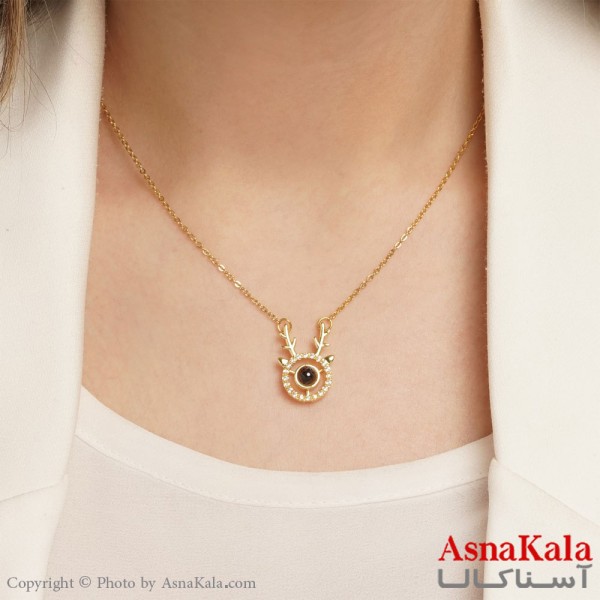 گردنبند تلسکوپی دوستت دارم به صد زبان دنیا کد GNB16146W - آسناکالا