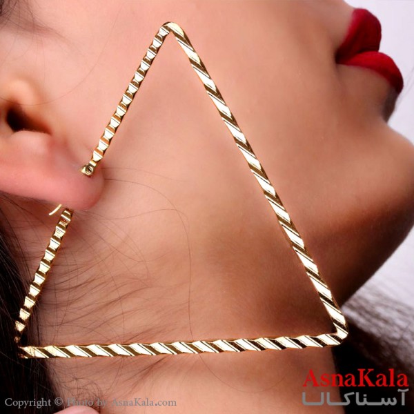 گوشواره فانتزی استیل مدل مثلث کد GSH15195W - آسناکالا