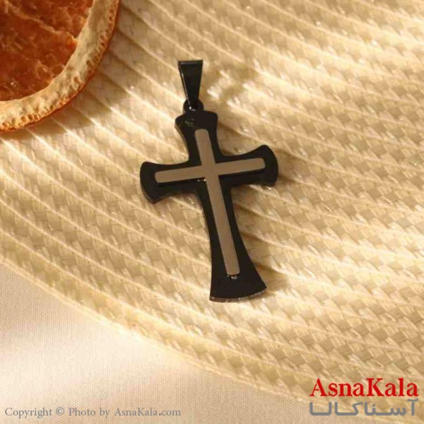 آویز گردنبند مردانه طرح صلیب  کد GNB16215W