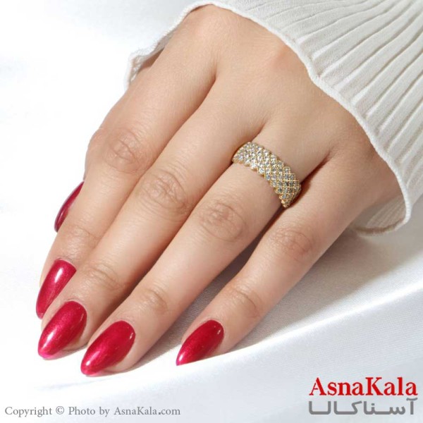 انگشتر طلاروس زنانه مدل پرنگین Talaroos Ring کد ANG1968W