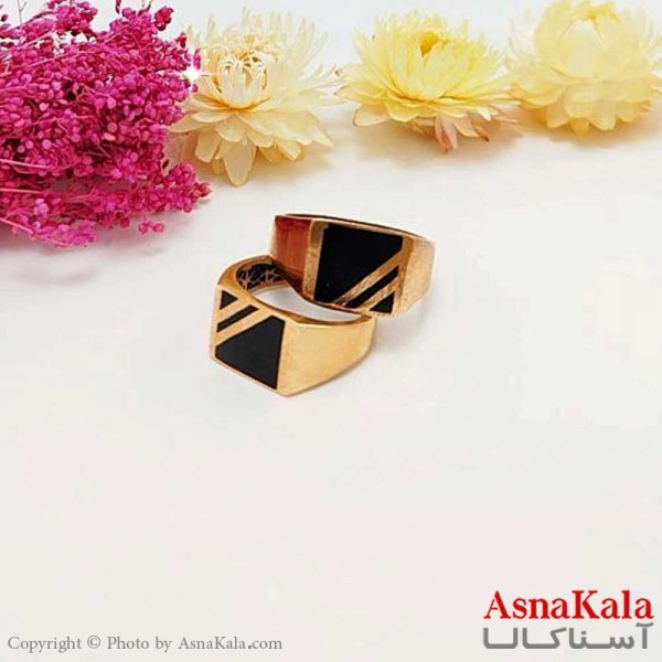 انگشتر طلاروس مردانه نگین مشکی Talaroos Ring کد ANG1976W