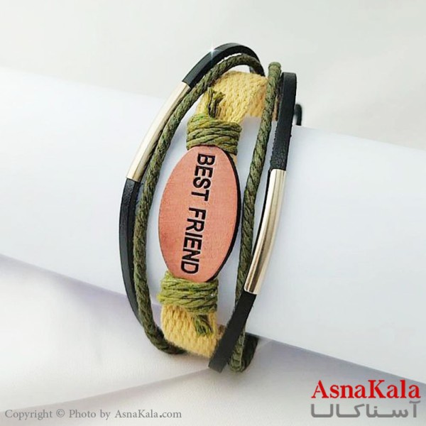 دستبند چرمی مردانه طرح بهترین دوست Best Friend Bracelet کد DSB18132W