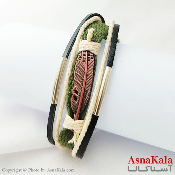 دستبند چرمی مردانه Bracelet کد DSB18140W