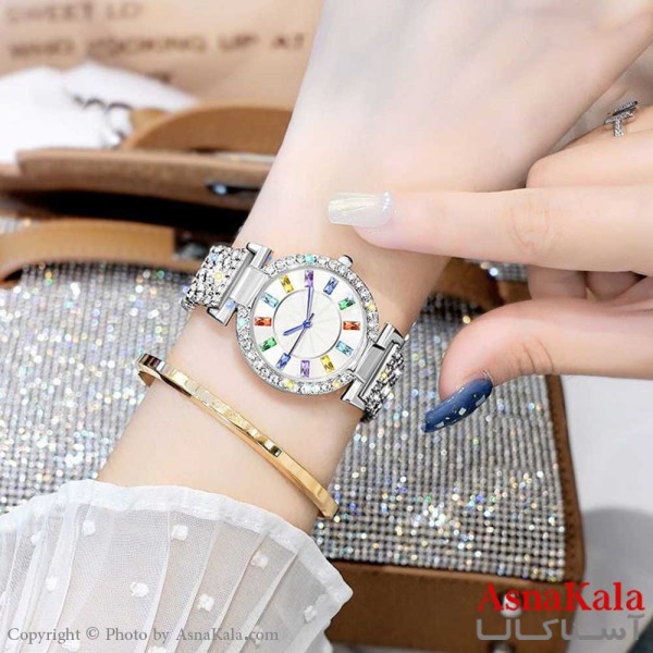 ساعت مچی عقربه ای زنانه جنوا مدل جواهری  GENEVA JEWELRY WATCH WOMEN کد WTCH1120W